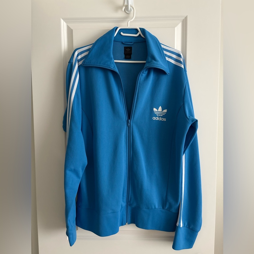 Adidas Sky Blue Stripe Sleeve Track Jacket